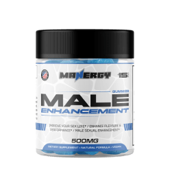 Frasco oficial de Manergy Male Enhancement Gummies 500 mg